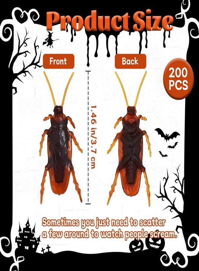 OJYUDD 200PCS Prank Fake Roaches, Favorite Trick Joke Toys Look Real, Scary Insects Realistic Plastic Bugs, Novelty Cockroach for Party, Christmas, Halloween - Image 2